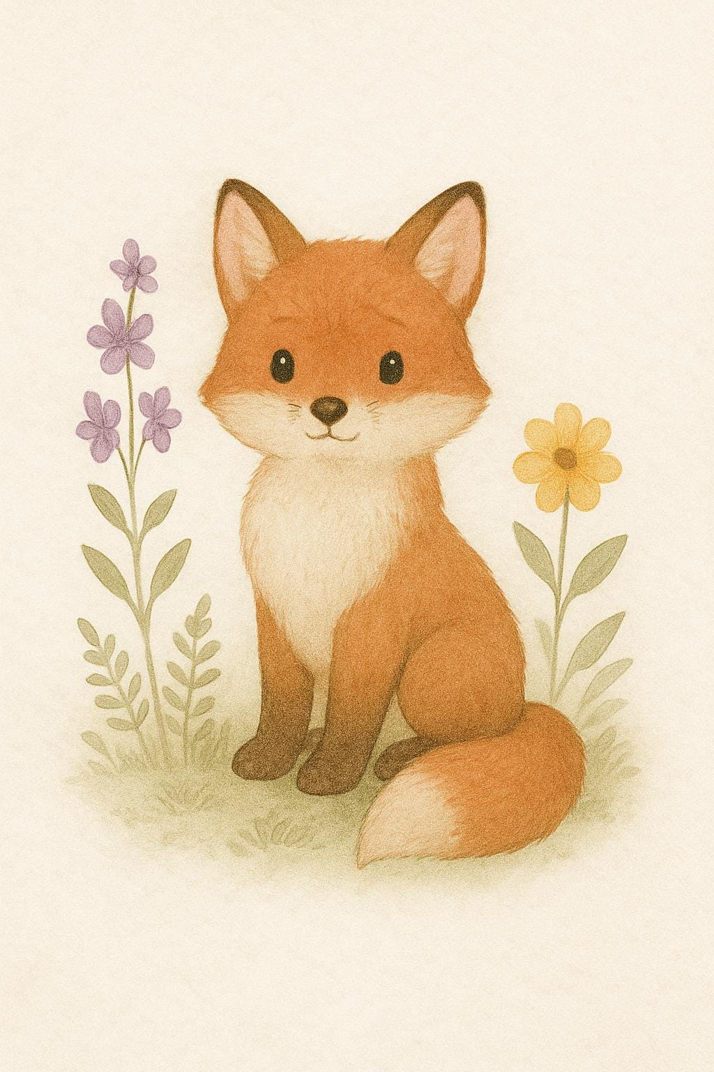 Baby Fuchs Aquarell Poster – Boho Kinderzimmer (Digitaler Download)