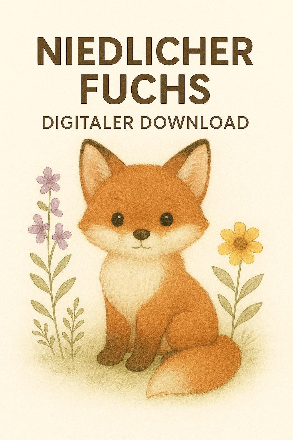Baby Fuchs Aquarell Poster – Boho Kinderzimmer (Digitaler Download)